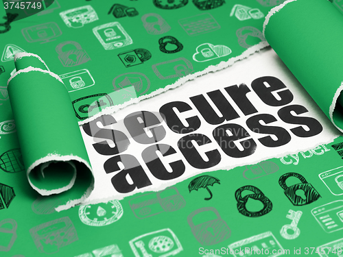 Image of Protection concept: black text Secure Access under the piece of  torn paper