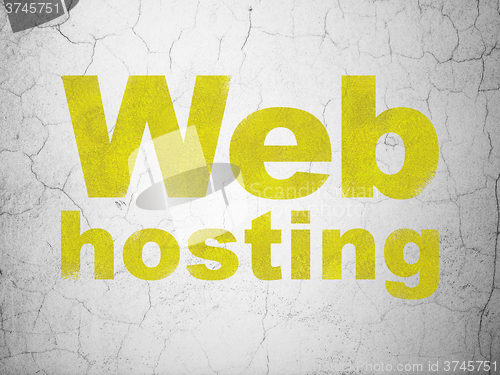 Image of Web development concept: Web Hosting on wall background