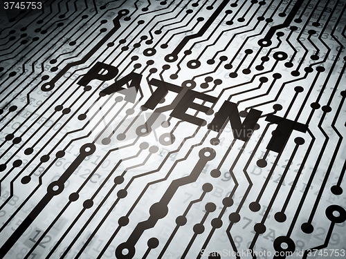 Image of Law concept: circuit board with Patent