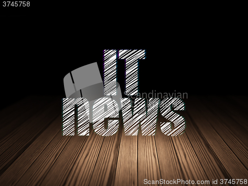 Image of News concept: IT News in grunge dark room