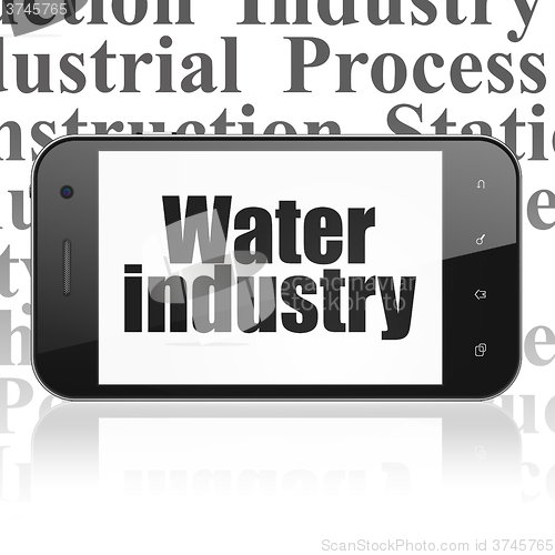 Image of Manufacuring concept: Smartphone with Water Industry on display