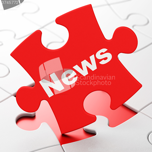 Image of News concept: News on puzzle background