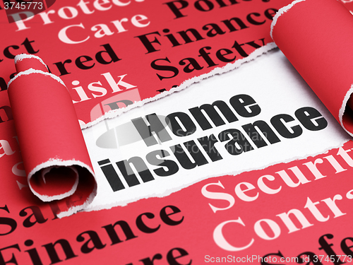 Image of Insurance concept: black text Home Insurance under the piece of  torn paper