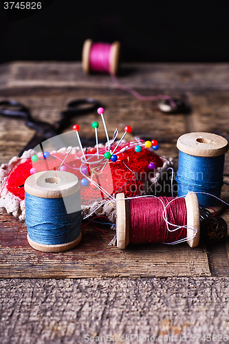 Image of pin cushion with needles