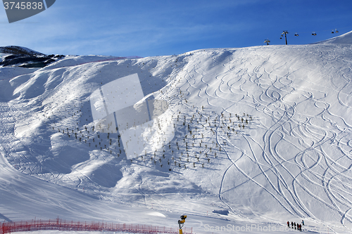 Image of Off-piste slope at sun morning