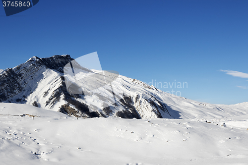 Image of Winter mountains after snowfall at sun day