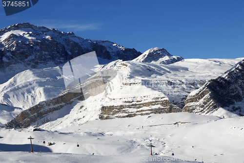 Image of Ski resort at sunny day