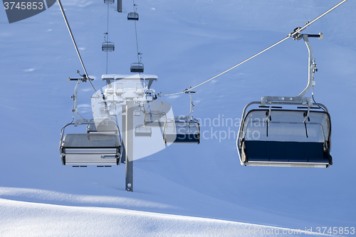 Image of Ski-lift at early morning