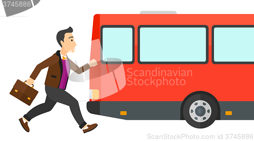 Image of Man missing bus.