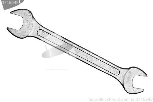 Image of Steel wrench on white