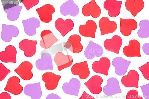 Image of Background of hearts on white