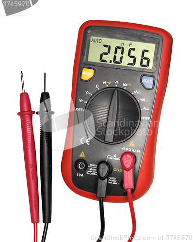 Image of Red-black digital multimeter