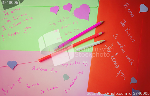 Image of Handwritten declarations of love