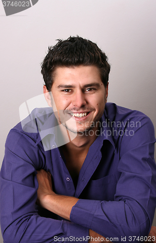 Image of Male Model in Purple