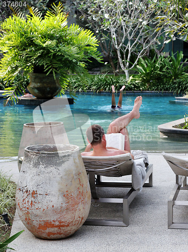 Image of Relaxing by the pool