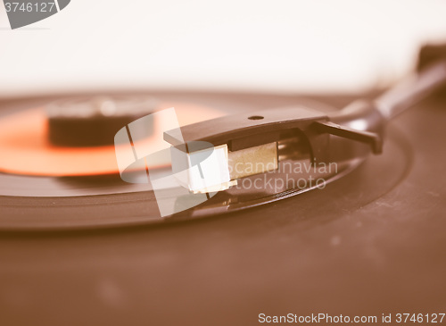 Image of  Vinyl record on turntable vintage