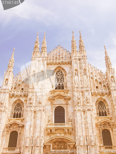 Image of Retro looking Milan cathedral