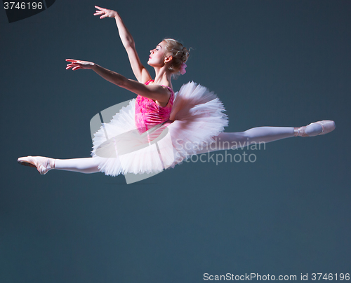 Image of The jump of beautiful female ballet dancer 