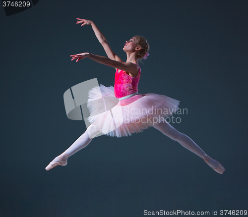 Image of The jump of beautiful female ballet dancer 