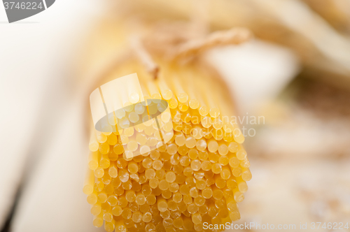 Image of organic Raw italian pasta and durum wheat 