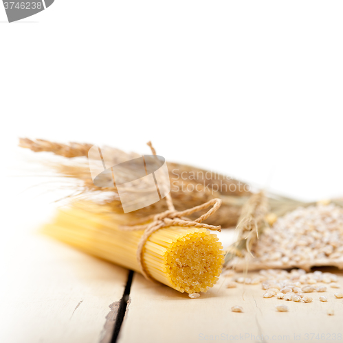 Image of organic Raw italian pasta and durum wheat 