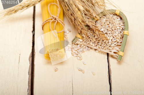 Image of organic Raw italian pasta and durum wheat 