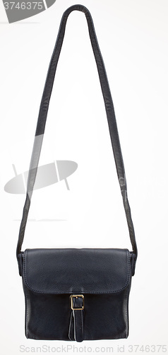 Image of Black Leather Bag with one clasp