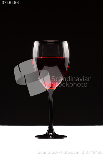 Image of Still-life with the wine glass on black