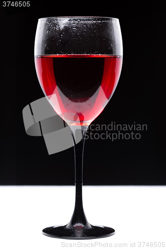Image of Still-life with the wine glass on black