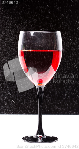 Image of Still-life with the wine glass on black