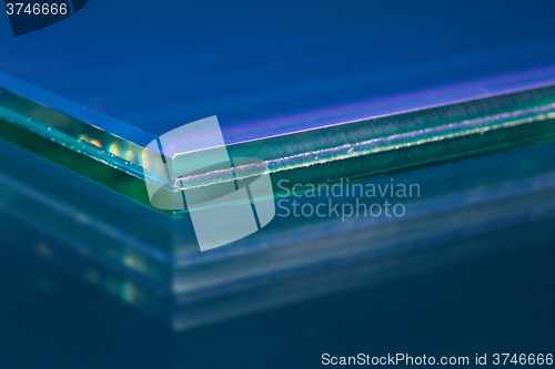 Image of Glass roving fibre for pultrision process. Window fiberglass profile manufacturing.