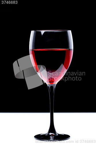 Image of Still-life with the wine glass on black