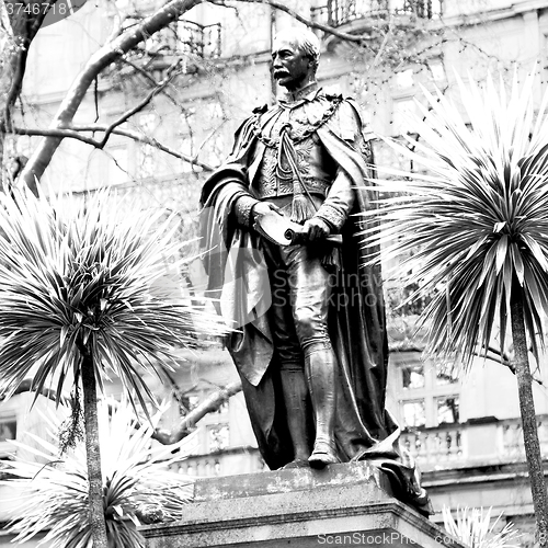 Image of england  historic   marble and statue in old city of london 