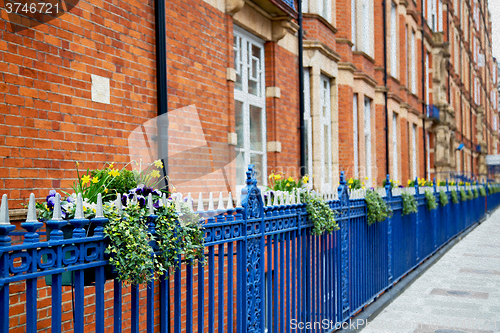 Image of old window in europe london  red brick wall     and      histori