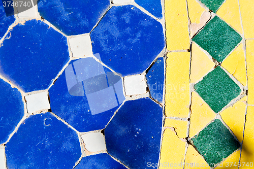 Image of line in morocco  tile and colorated floor   