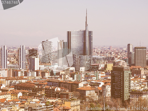 Image of Milan aerial view vintage