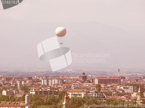 Image of Retro looking Aerial view of Turin