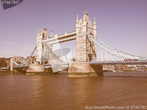 Image of Retro looking Tower Bridge in London