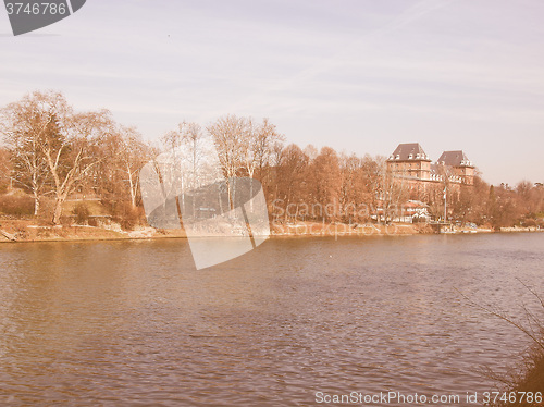 Image of River Po, Turin, Italy vintage