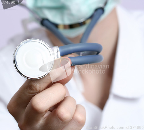 Image of Portrait of a young doctor with stethoscope.