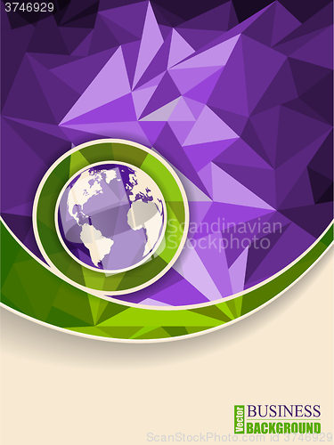 Image of Abstract green purple brochure with polygons