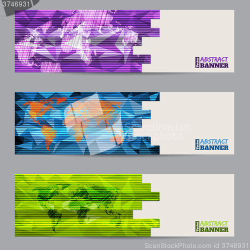 Image of Cool banner set of three with abstract stripes