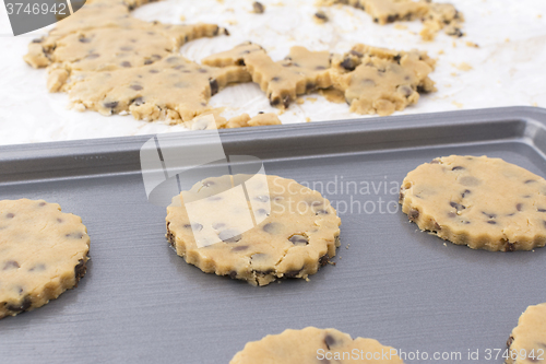 Image of Close-up of cookies ready for the oven