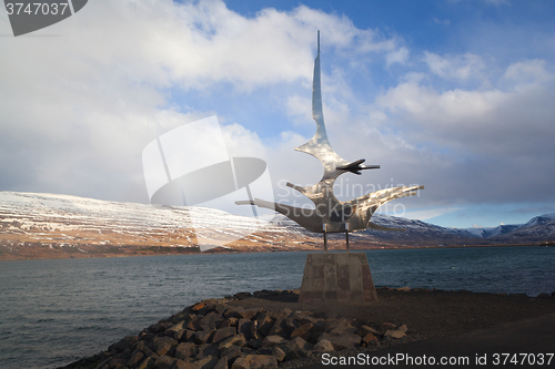 Image of Sculpture at the harbour of Akureyri, Iceland