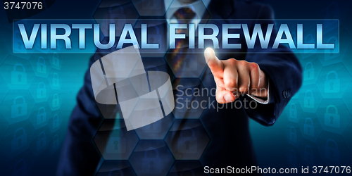 Image of Administrator Touching VIRTUAL FIREWALL Onscreen