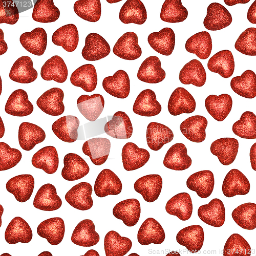 Image of Seamless pattern of hearts on white