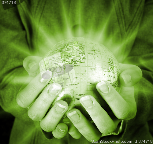 Image of Globe in a girl's hands