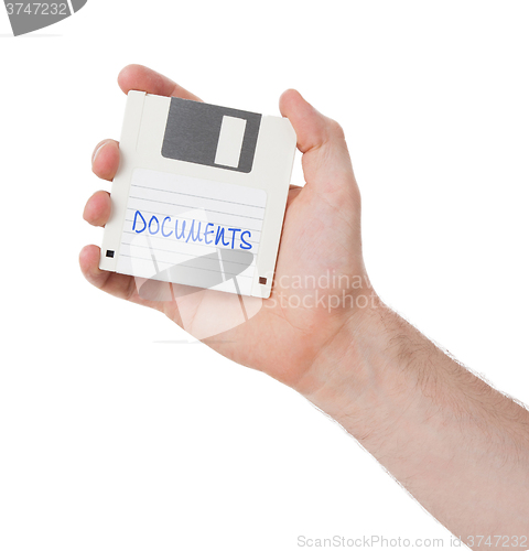 Image of Floppy disk, data storage support 