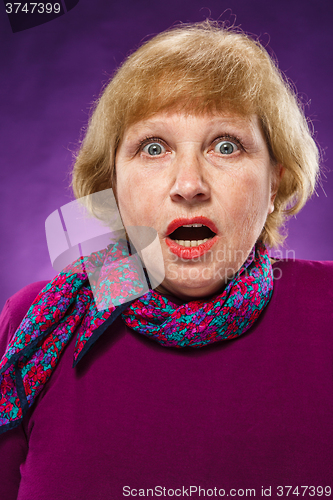 Image of The frightened senior woman