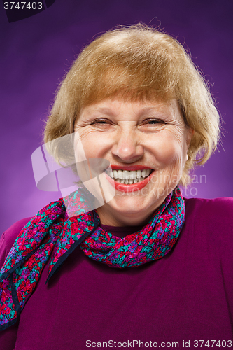 Image of Old age woman laughing 